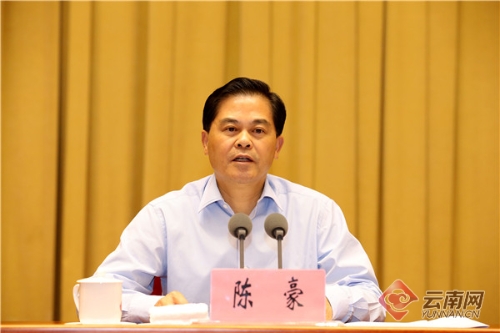 陈豪出席会议并讲话 记者 雷桐苏 摄